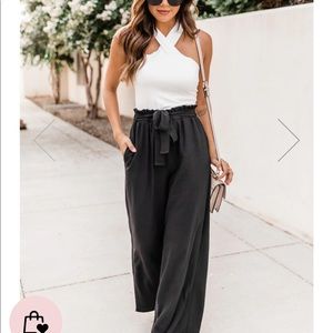 Pink Lilly High waisted belted pants